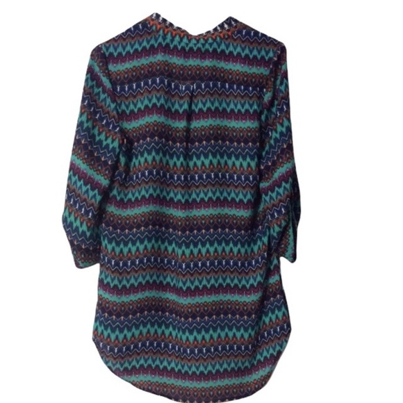 Wishful Park Southwest Chevron Print Tunic Blouse - Picture 2 of 11